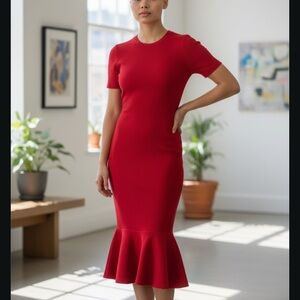 NWT Milly Vibrant Red Midi Dress